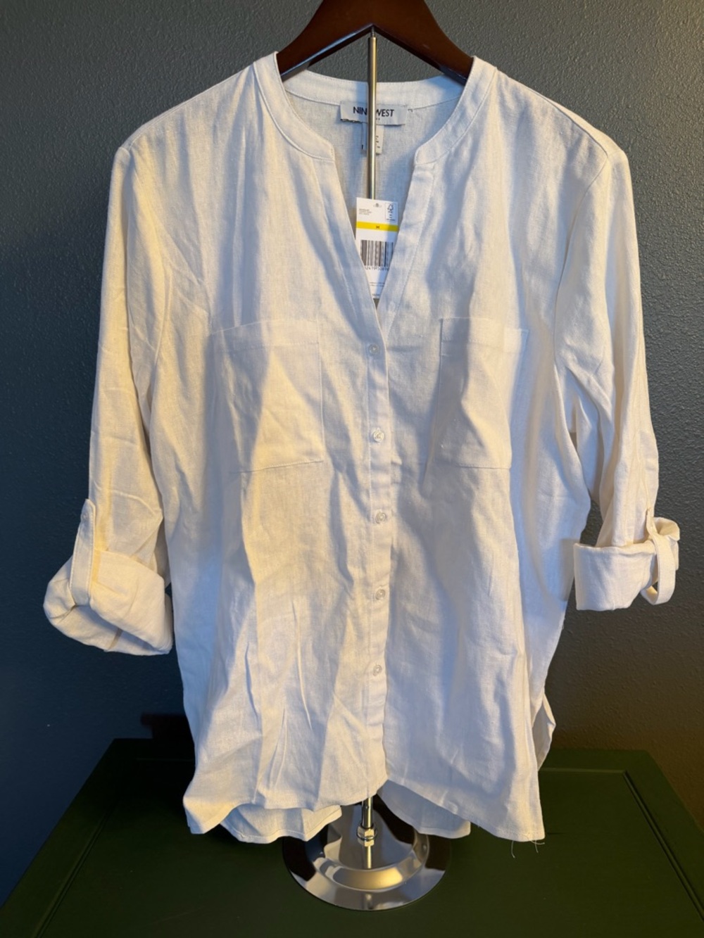 Nine West White Button-Front Women’s Shirt